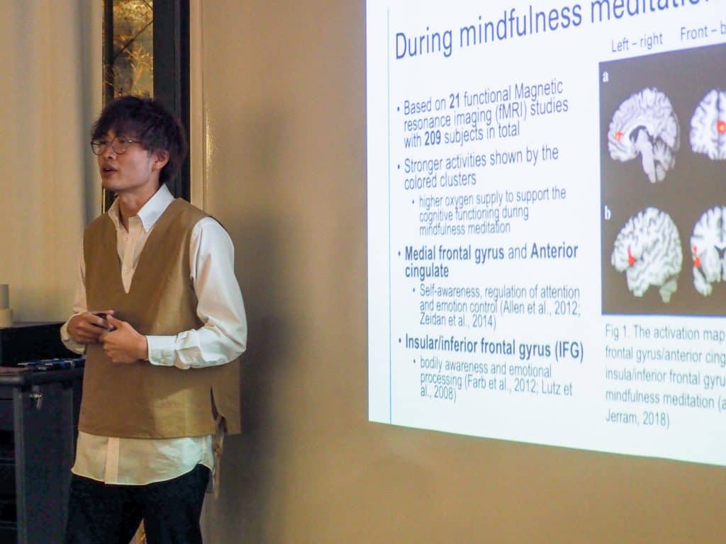 Dr. Terence Fong gives a lecture on meditation, brain, and creativity