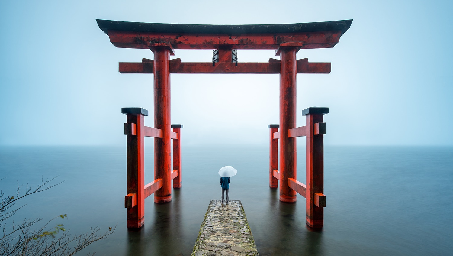 Torii gate at Hakone Shrine, Lake Hakone