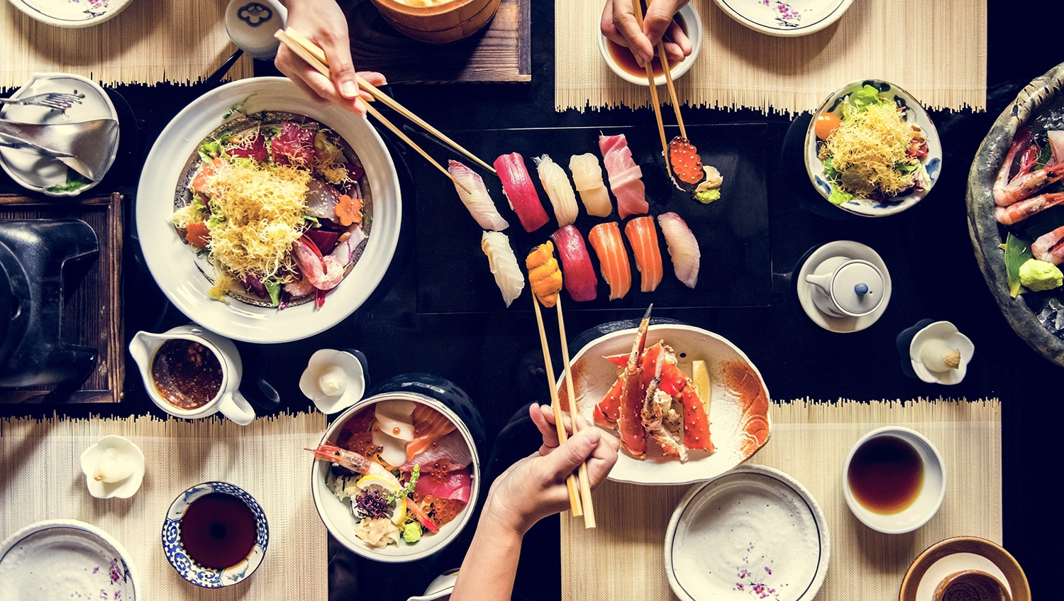 A feast of Japanese food