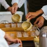 Professionals from the Japanese Tea Instructor Association prepare tea for the Japanese Tea Award tea tasting.