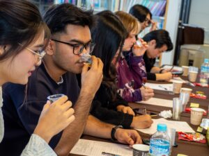 Students try a variety of teas at the Nihoncha Award (Japanese Tea Award) tea tasting event at iCLA.